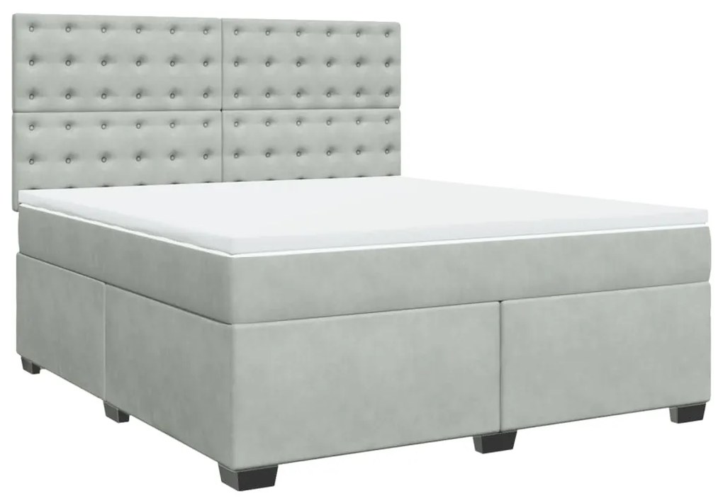 ΚΡΕΒΑΤΙ BOXSPRING ΜΕ ΣΤΡΩΜΑ ΑΝΟΙΧΤΟ ΓΚΡΙ 180X200 ΕΚ. ΒΕΛΟΥΔΙΝΟ 3293290