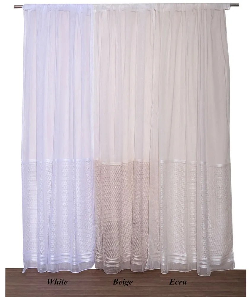 Κουρτίνα 2462 Με Τρέσα White Viopros 140X270cm 140x270cm Πολυέστερ