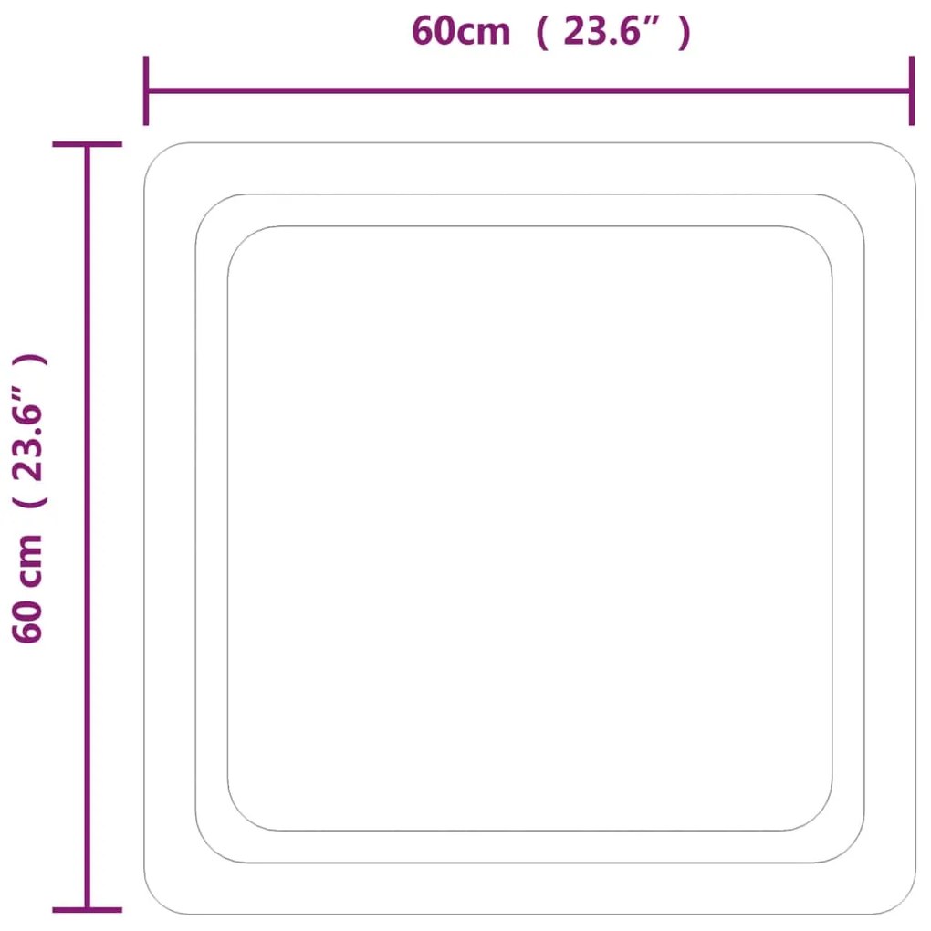 vidaXL Καθρέφτης Μπάνιου με LED 60x60 εκ.