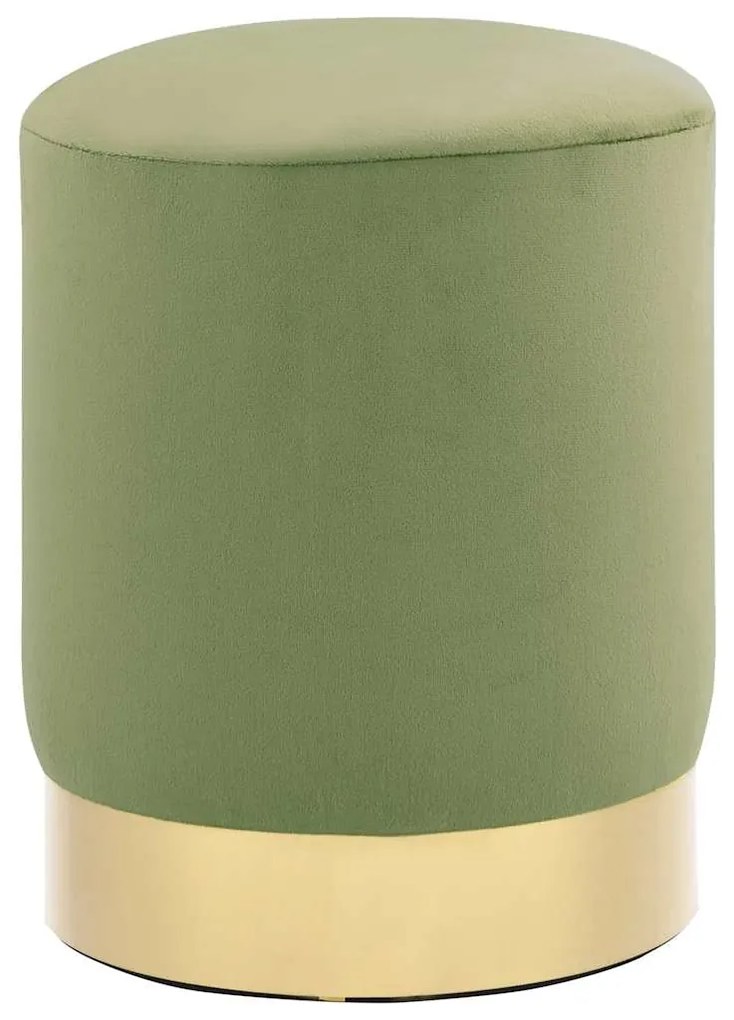 vidaXL Σκαμπό Μουσταρδί Πράσινο / Χρυσό Βελούδινο 28 x 36 cm