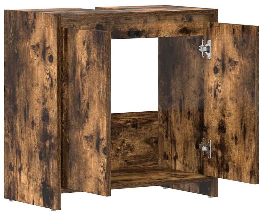 vidaXL Ντουλάπι Μπάνιου Καπνιστή Δρυς 60x33x61 εκ. Επεξεργασμένο Ξύλο