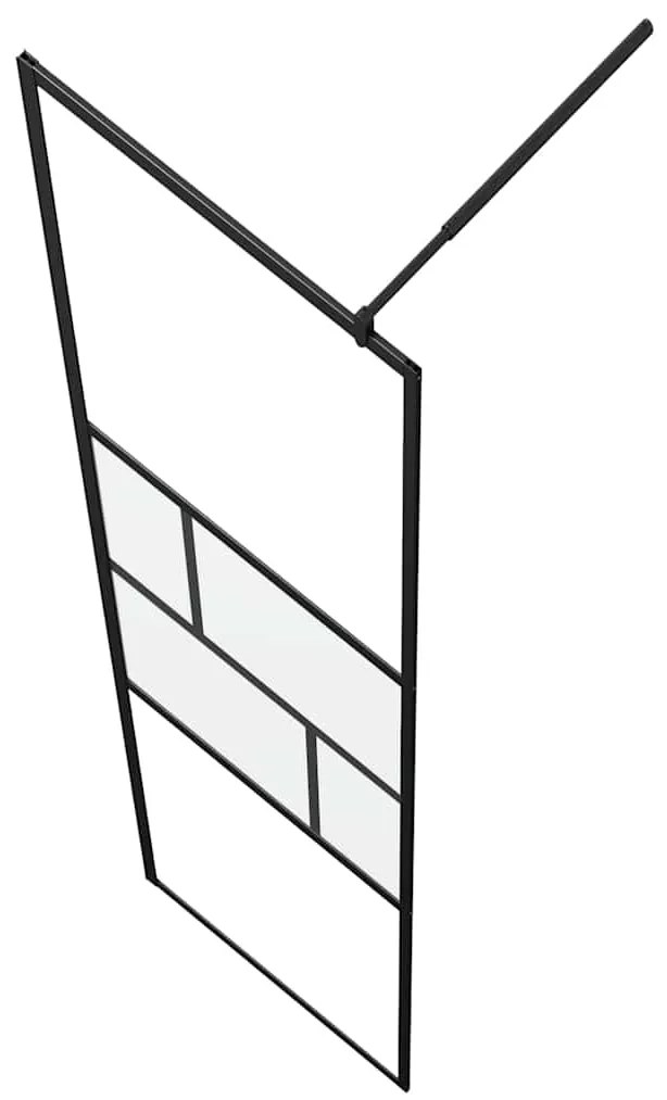vidaXL Τοίχος Ντους Walk-in Μαύρο 80 x 195 x 0.5 εκ.