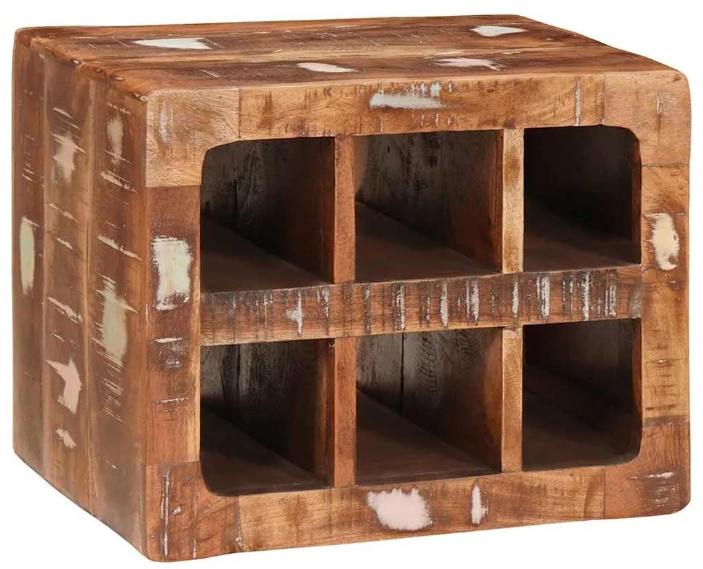 vidaXL Ράφι Κρασιού Καφέ 44 x 30 x 35 εκ. Στερεό ανακτημένο ξύλο