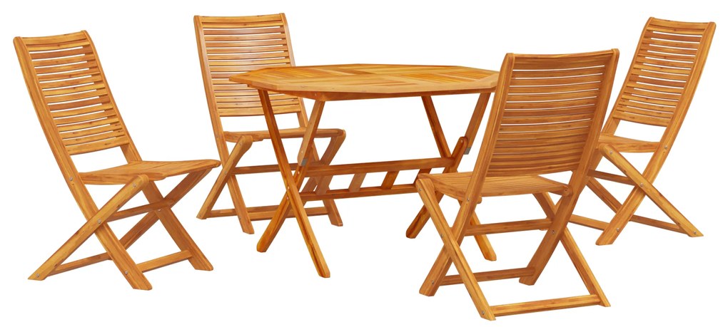 vidaXL Σετ Επίπλων Κήπου 5 pcs Καστανό Μεσαίο Μασίφ ξύλο ακακίας