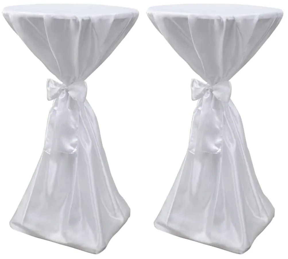 Κάλυμμα Τραπεζιού με Κορδέλα 2 τεμ. Λευκό 70 εκ.