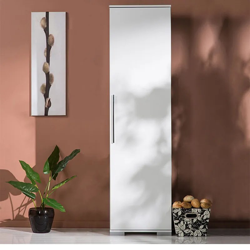 Ντουλάπα ρούχων - παπουτσοθηκη 16 ζευγών Diamond Megapap μονόφυλλη χρώμα λευκό gloss 50x35x187εκ.