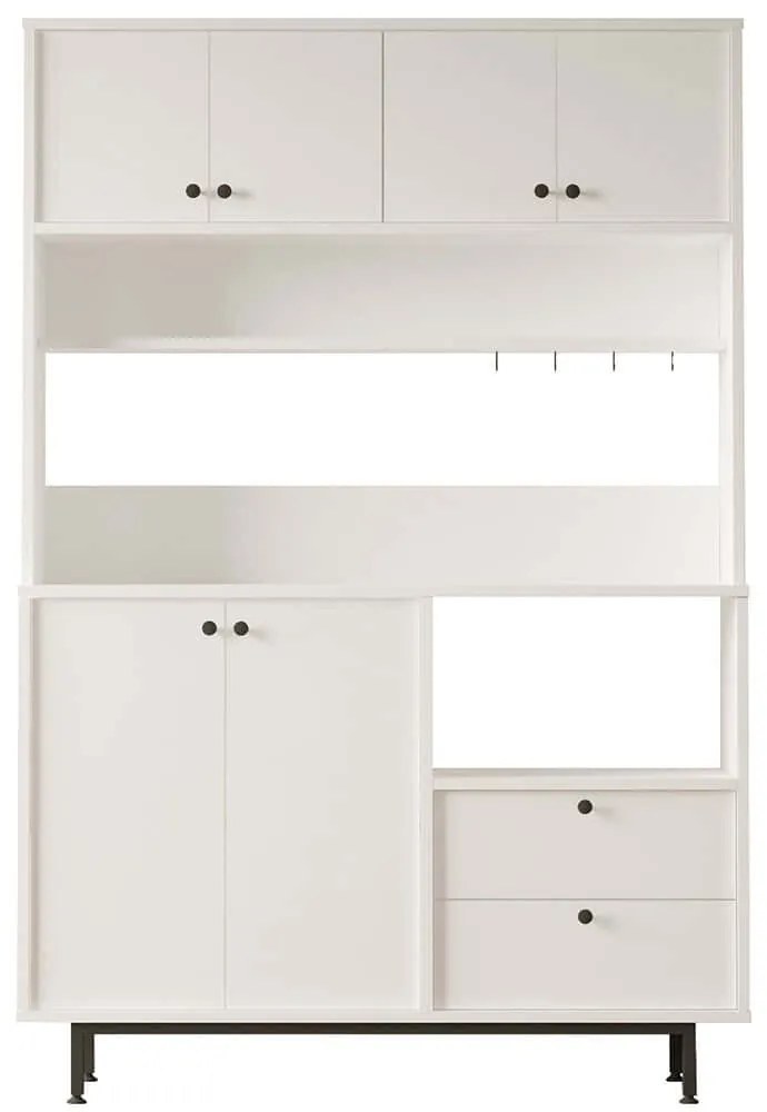 Ντουλάπι Κουζίνας 956LCS3555 120x35,5x180cm White Μοριοσανίδα, Μέταλλο