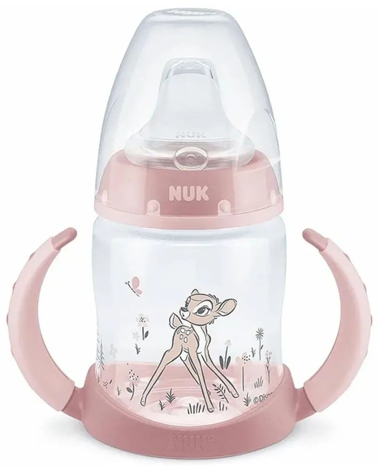 Μπιμπερό First Choice Plus Bambi 10743313 Με Λαβές Temperature Control 150ml 6-18 Μηνών Pink Nuk 150ml Polypropylene
