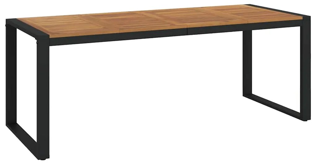 vidaXL Σέτ φαγητού για κήπο 7 pcs Μαύρο 200 x 80 x 75 cm