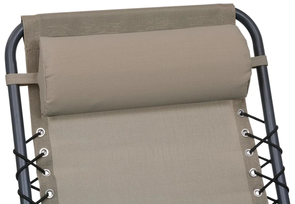 vidaXL Προσκέφαλο Σεζλόνγκ Taupe 40 x 7,5 x 15 εκ. από Textilene