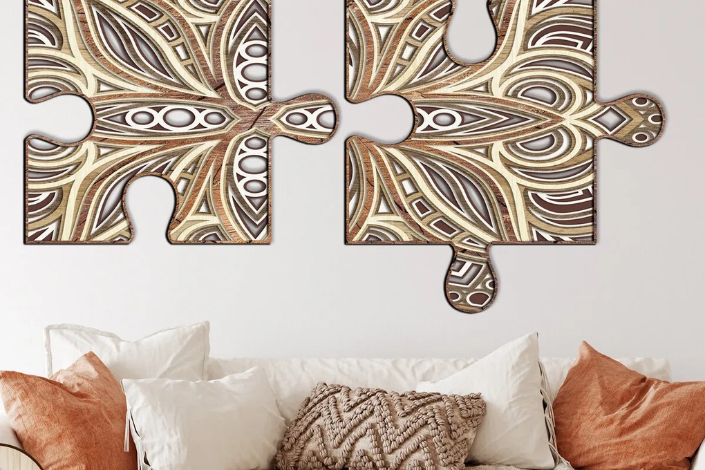 Σετ των 2 Intra απο ξύλο plywood 3mm-4mm πάχος – Αρχεία κοπής με λέιζερ πολλαπλών στρώσεων παζλ Δίασταση  20x20 cm INTRAFABR-12688805