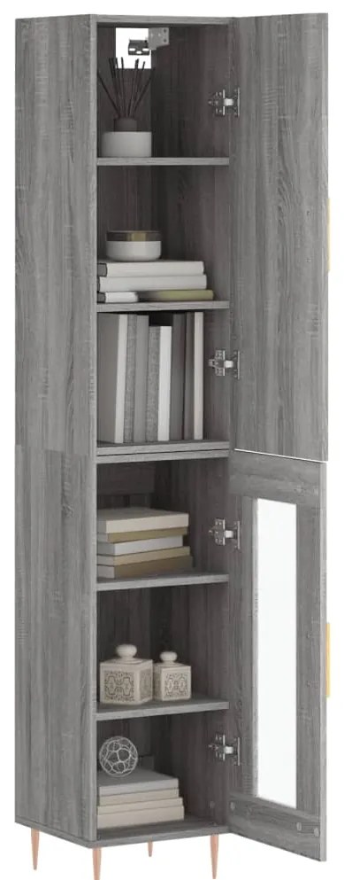 vidaXL Μπουφές Sonoma Γκρι 34,5 x 34 x 180 εκ. από Επεξεργασμένο Ξύλο