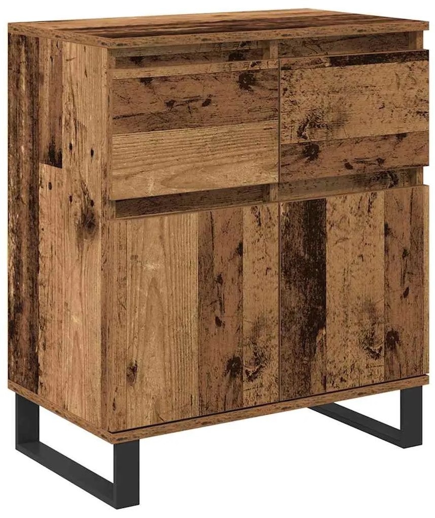 vidaXL Πλαϊνό γραφείο με συρτάρι Παλιό Ξύλο 60 x 35 x 70 cm