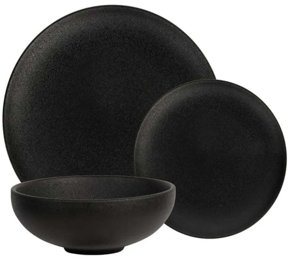 Σερβίτσιο Πιάτα Φαγητού Caviar (Σετ 12Τμχ) AX0523 Black Maxwell&amp;Williams 12 τμχ Πορσελάνη