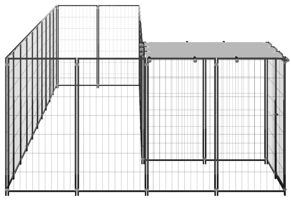 vidaXL Σπιτάκι Σκύλου Μαύρο 7,26 μ² Ατσάλινο
