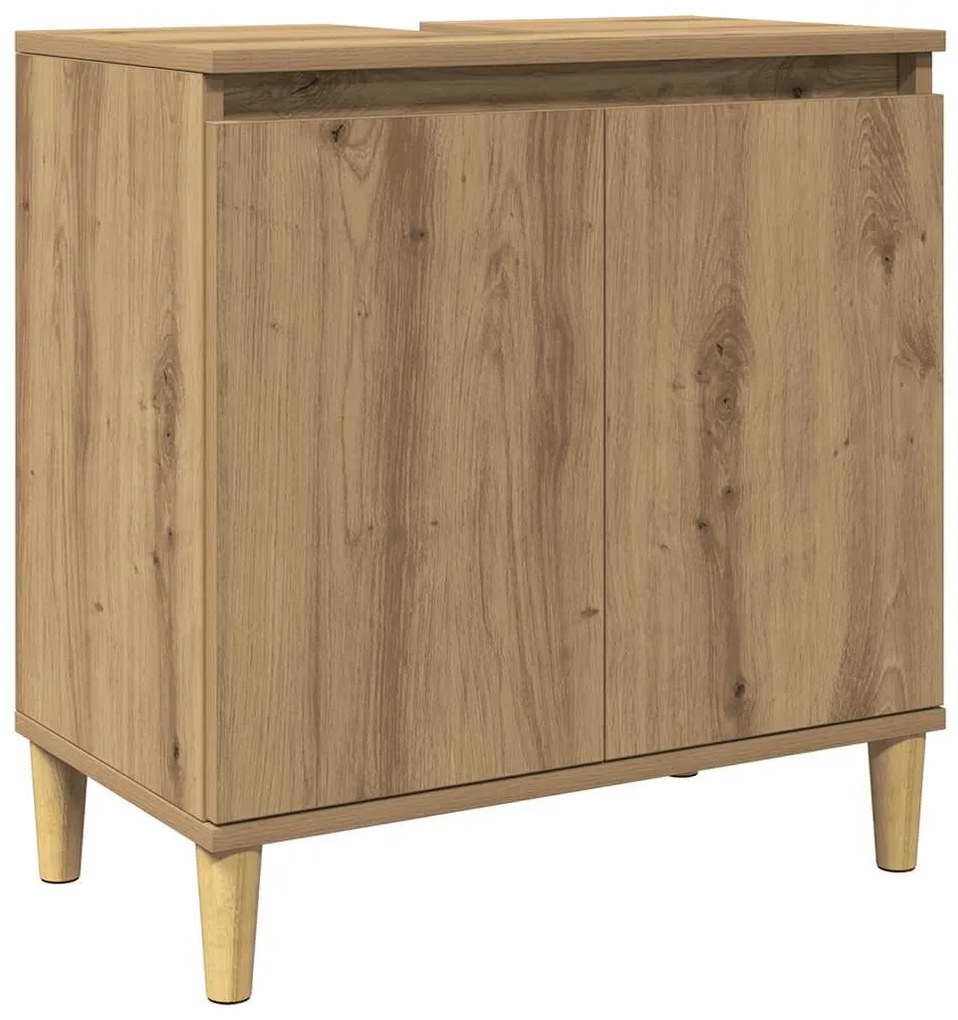 vidaXL Ντουλάπι Νιπτήρα τεχνίτης Δρυς 58x33x60 εκ. Επεξεργασμένο Ξύλο