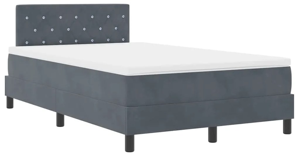 vidaXL Κρεβάτι με ελατήρια Σκούρο γκρι 120 x 190 cm Βελούδο