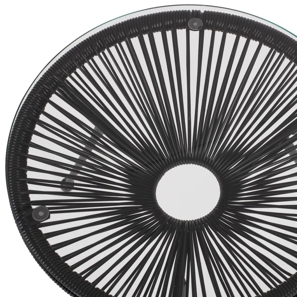 Σετ Κήπου Σαλόνι ACAPULCO 3 τεμ Μαύρο Μέταλλο - Rattan