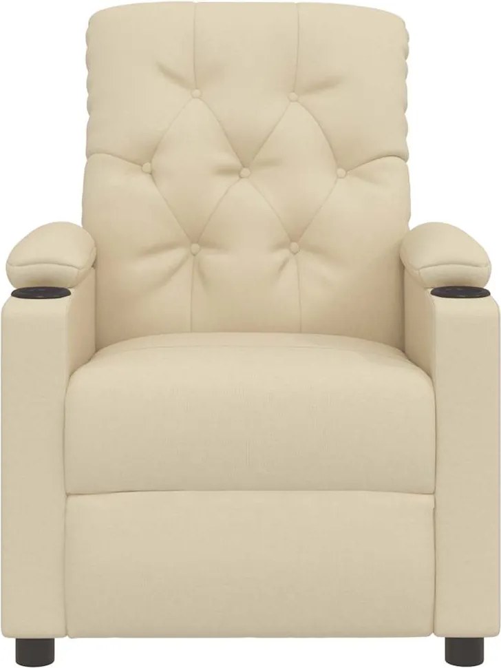 vidaXL Πολυθρόνα Ανακλινόμενη Κρεμ Υφασμάτινη