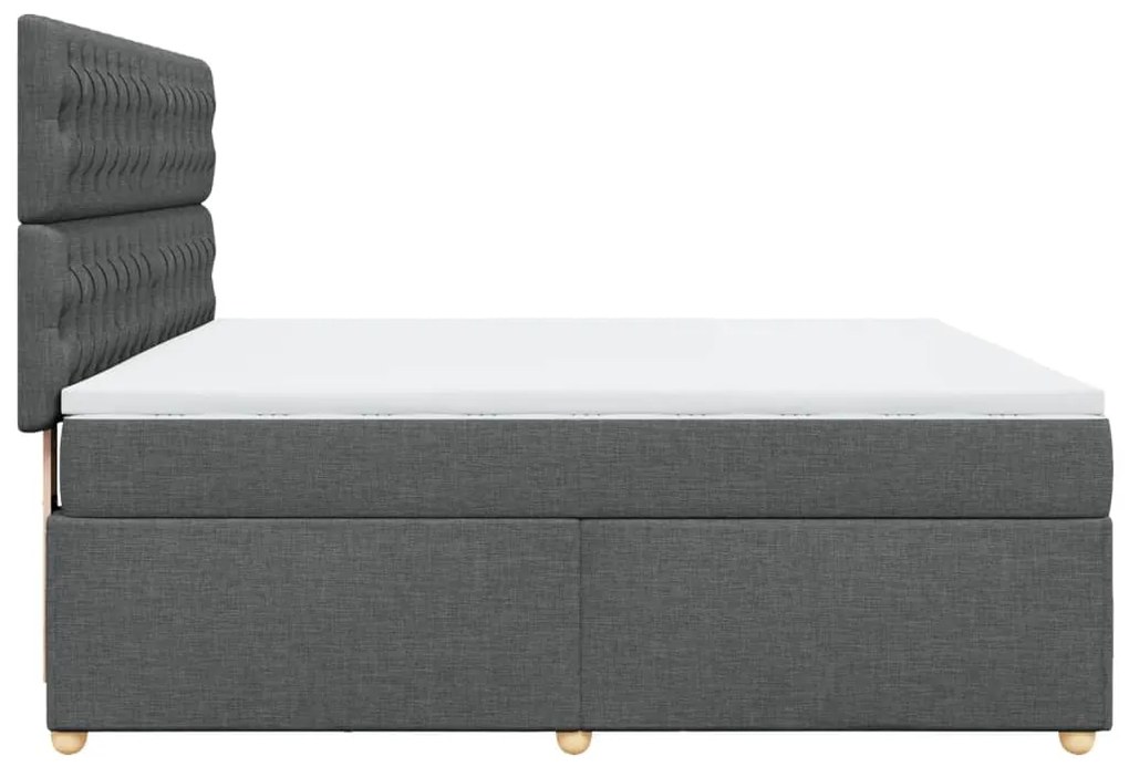 ΚΡΕΒΑΤΙ BOXSPRING ΜΕ ΣΤΡΩΜΑ ΣΚΟΥΡΟ ΓΚΡΙ 180X200 ΕΚ ΥΦΑΣΜΑΤΙΝ 3293667