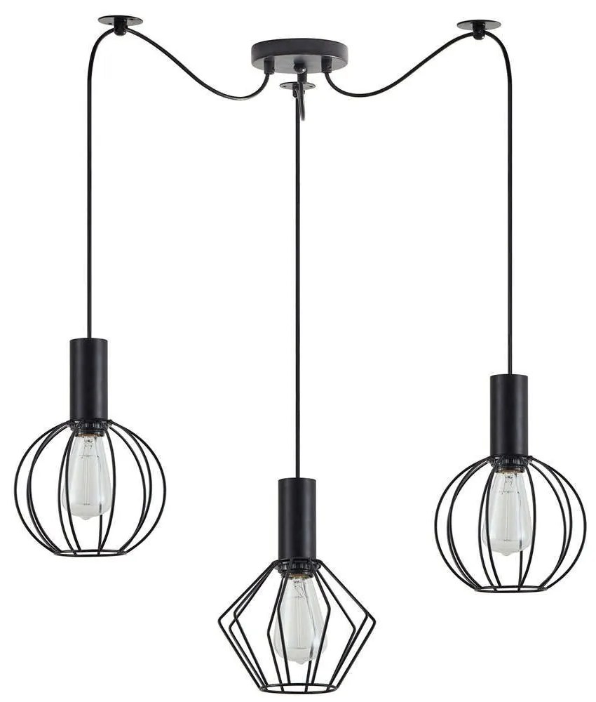 Φωτιστικό Οροφής Adept Flex 77-8909 50x50x300cm 3xE27 60W Black Homelighting