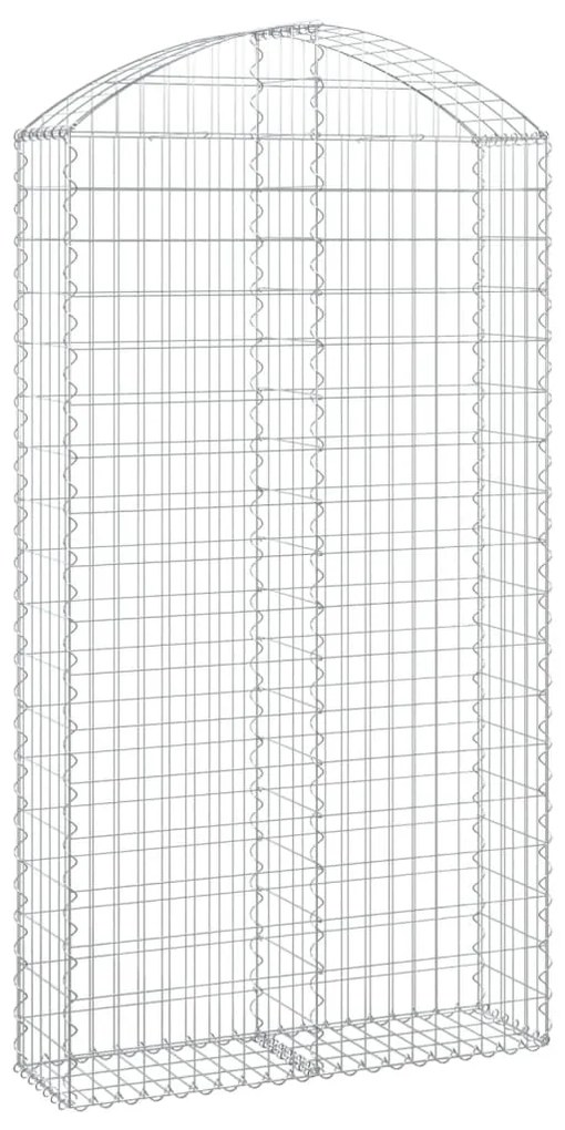 Συρματοκιβώτιο Τοξωτό 100x30x180/200εκ. από Γαλβανισμένο Χάλυβα - Ασήμι