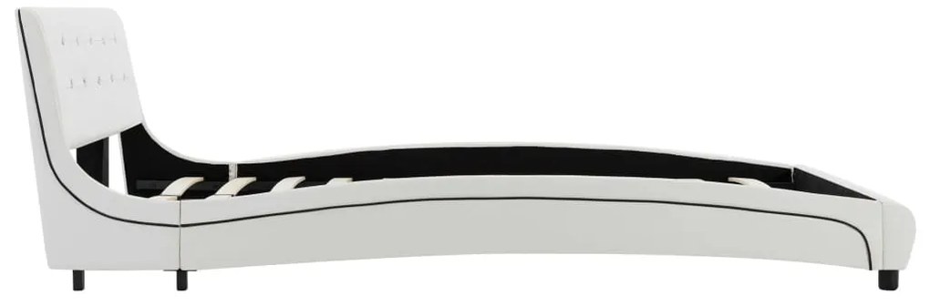 vidaXL Κρεβάτι Λευκό 140 x 200 εκ. από Συνθετικό Δέρμα με Στρώμα