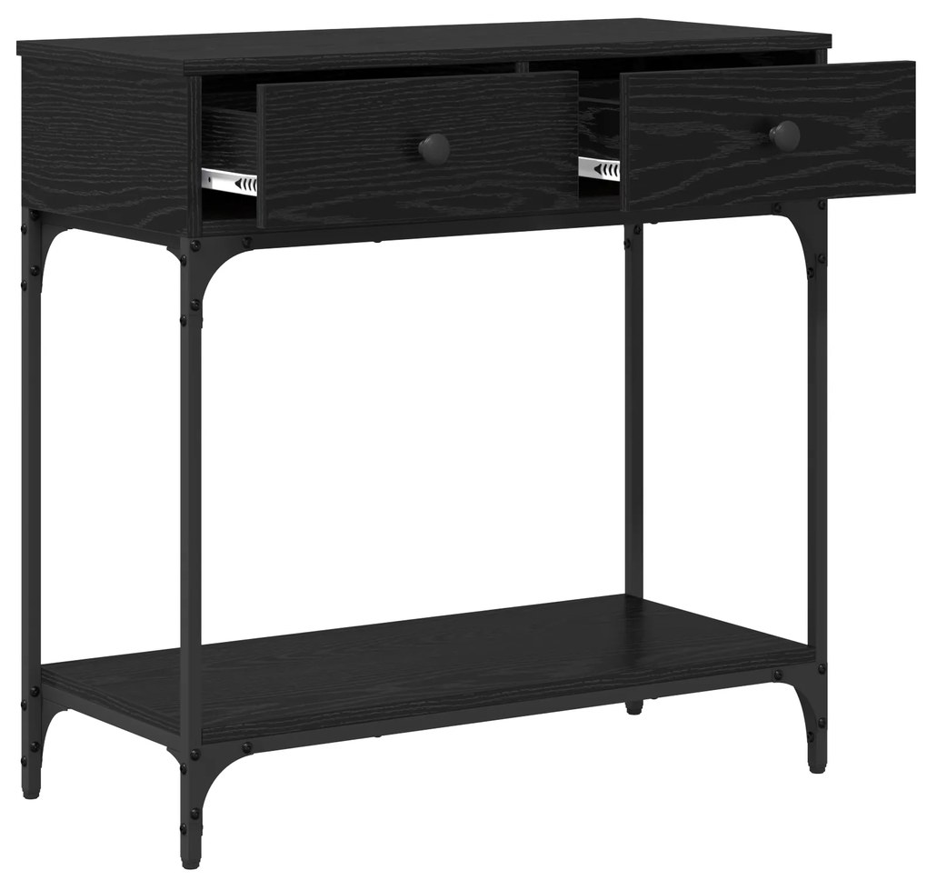 vidaXL Τραπέζι Κονσόλας Μαύρη Δρύς 75x34.5x75 cm Επεξεργασμένο Ξύλο