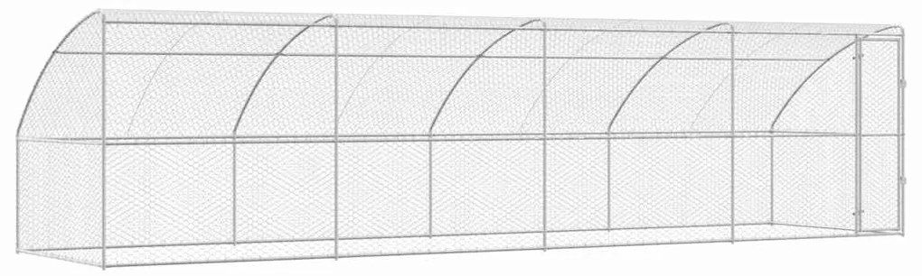 vidaXL Κλουβί Σκύλου με αποθήκευση 4 pcs Ασημί 8 x 2 x 2 m Ατσάλι