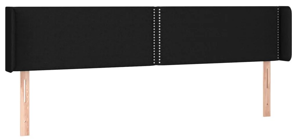 vidaXL Κεφαλάρι Κρεβατιού LED Μαύρο 183x16x78/88 εκ. Υφασμάτινο