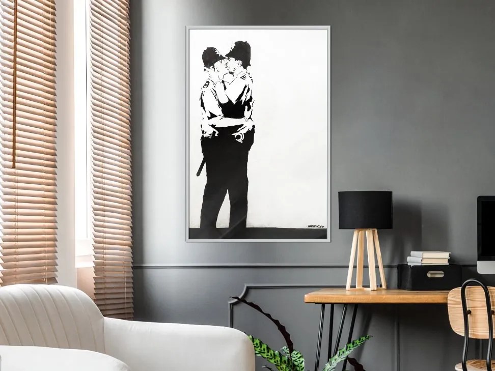 Αφίσα - Banksy: Kissing Coppers II - 20x30 - Χρυσό - Χωρίς πασπαρτού