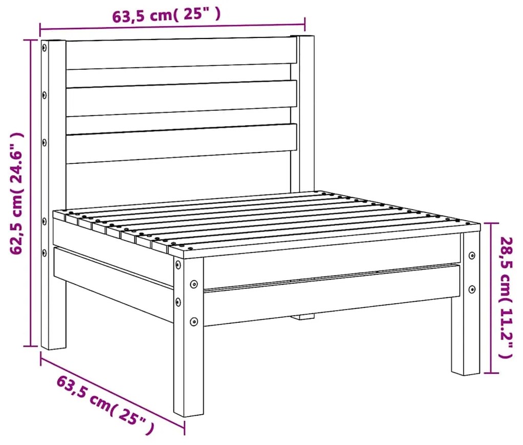 vidaXL Καναπέδες Κήπου Μεσαίοι Γκρι 2 τεμ. από Μασίφ Ξύλο Πεύκου