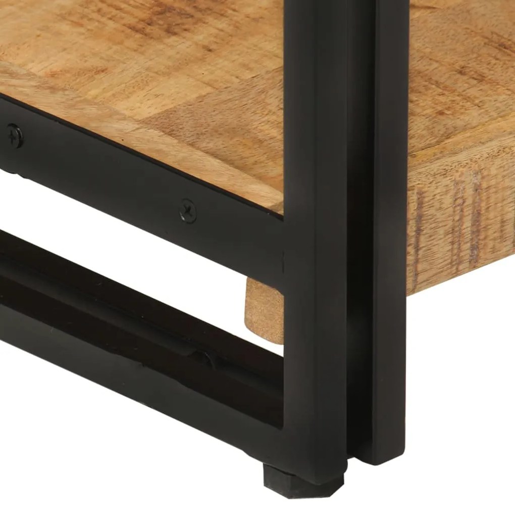 vidaXL Βιβλιοθήκη με 3 Επίπεδα 77x30x80 εκ Μασίφ Ξύλο Μάνγκο &amp; Σίδηρος