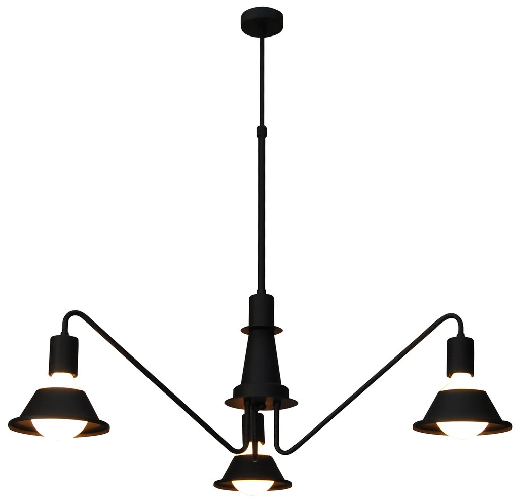 Φωτιστικό Οροφής HL-3521-3 EMILY BLACK PENDANT - 77-3759 - 51W - 100W - 77-3759