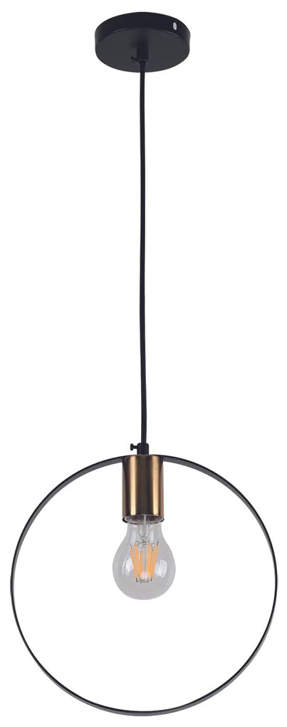 KQ 9016-1P HOOP PENDANT BLACK &amp; BRUSHED BRASS HOMELIGHTING 77-8174