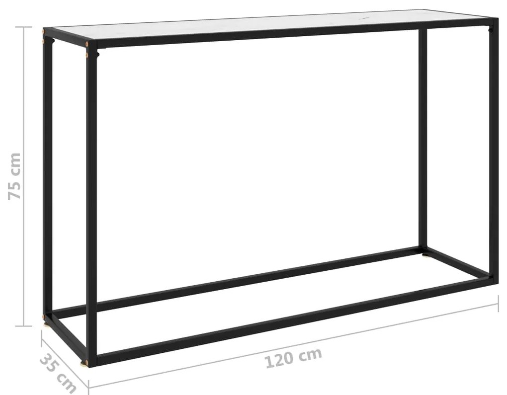 vidaXL Τραπέζι Κονσόλα Λευκό 120 x 35 x 75 εκ. από Ψημένο Γυαλί