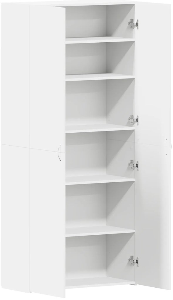 vidaXL Ντουλάπι Υποδημάτων Λευκό 80x35.5x180 εκ Επεξεργασμένο Ξύλο