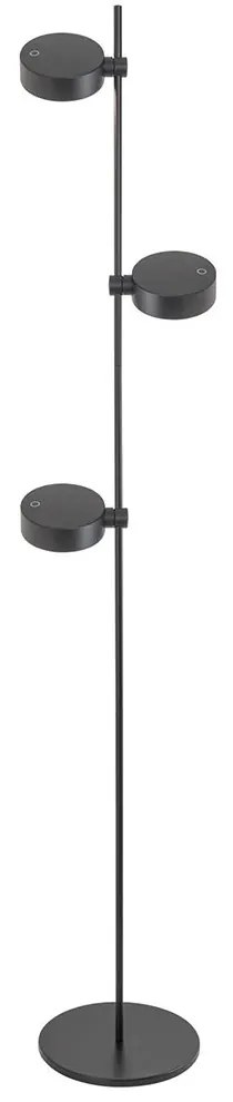 Φωτιστικό Δαπέδου Επαναφορτιζόμενο Super O LD1156N3 3L Φ25x160cm 3x3,5W Led 2700/3150/4000K 3x287/331/336Lm Black Mat Zafferano