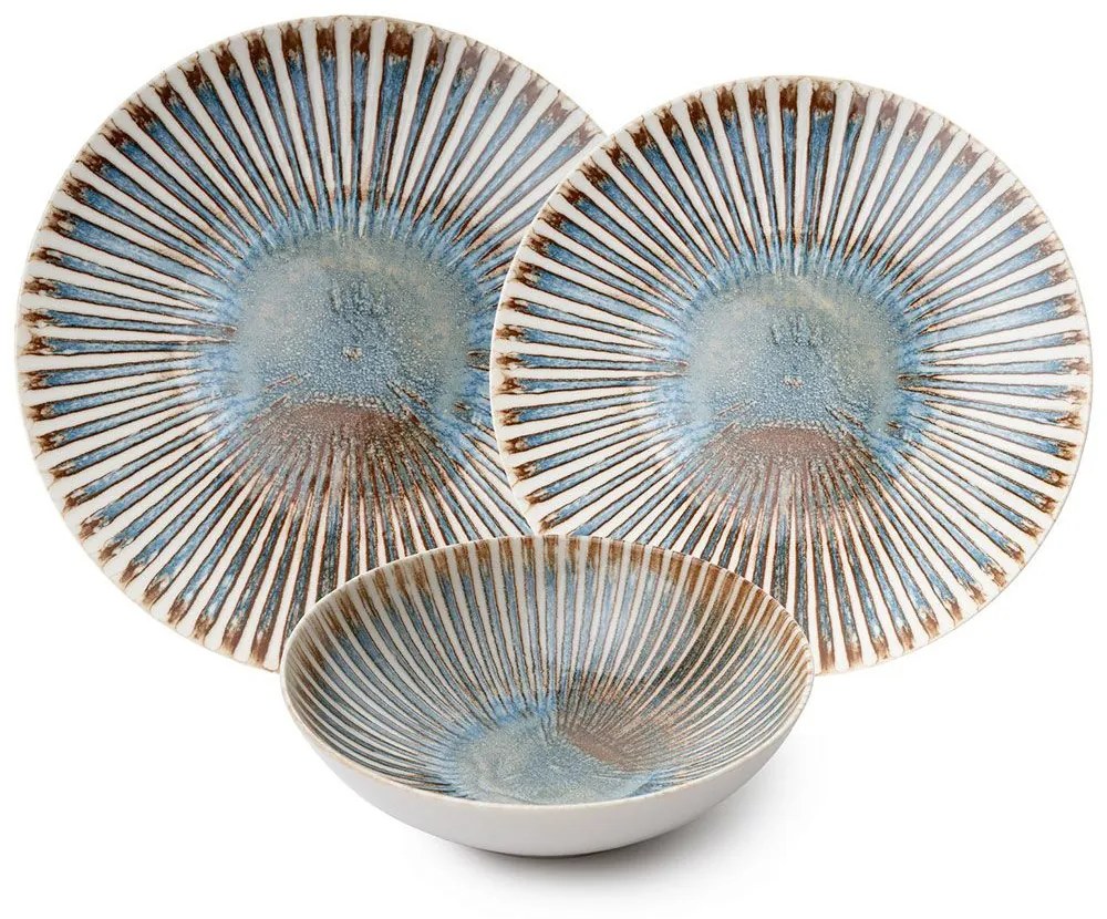 Σερβίτσιο Πιάτα Φαγητού (Σετ 24Τμχ) 387GRP1354 Multi Hermia 24 τμχ Πορσελάνη