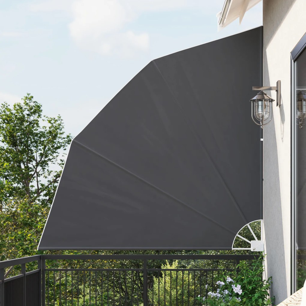 vidaXL Αδιάφανο σκίαστρο μπαλκονιού Μαύρο 210 x 210 cm ύφασμα