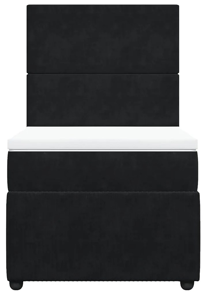 vidaXL Κρεβάτι Boxspring με Στρώμα Μαύρο 100x200 εκ. Βελούδινο