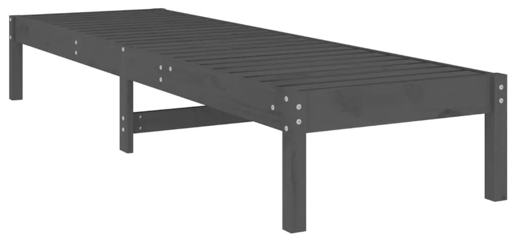 vidaXL Ξαπλώστρα Γκρι 199,5 x 60 x 74 εκ. από Μασίφ Ξύλο Πεύκου