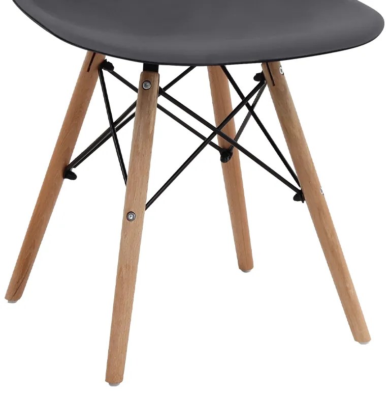 Καρέκλα τραπεζαρίας Nova Megapap PP μαύρο - ξύλινο φυσικό πόδι 46x51x80εκ.