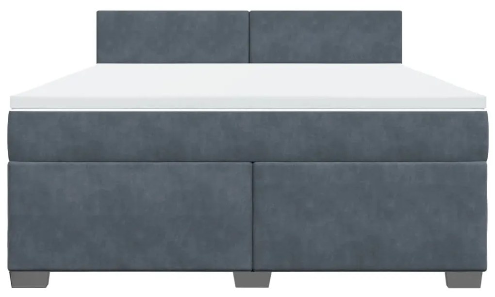 ΚΡΕΒΑΤΙ BOXSPRING ΜΕ ΣΤΡΩΜΑ ΣΚΟΥΡΟ ΓΚΡΙ 180X200 ΕΚ. ΒΕΛΟΥΔΙΝΟ 3288673