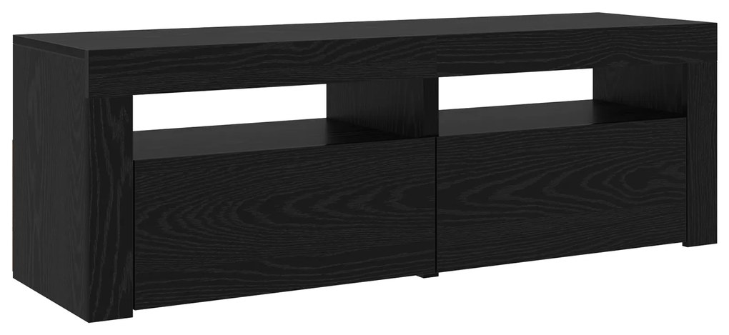 vidaXL Κάθισμα TV 2 τεμάχια με Φώτα LED Μαύρο Επεξεργασμένο Ξύλο