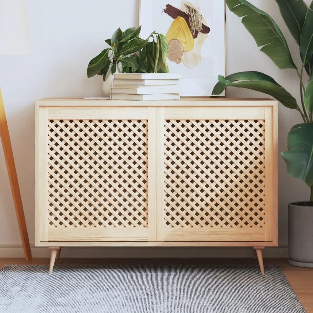 Πορτάκια με Περσίδες 2 Τεμ. 59,5x69 εκ. από Μασίφ Ξύλο Πεύκου