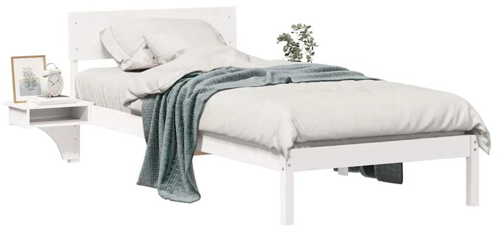vidaXL Σκελετός Κρεβατιού Λευκό 90 x 190 cm Στερεά ξυλεία πεύκου