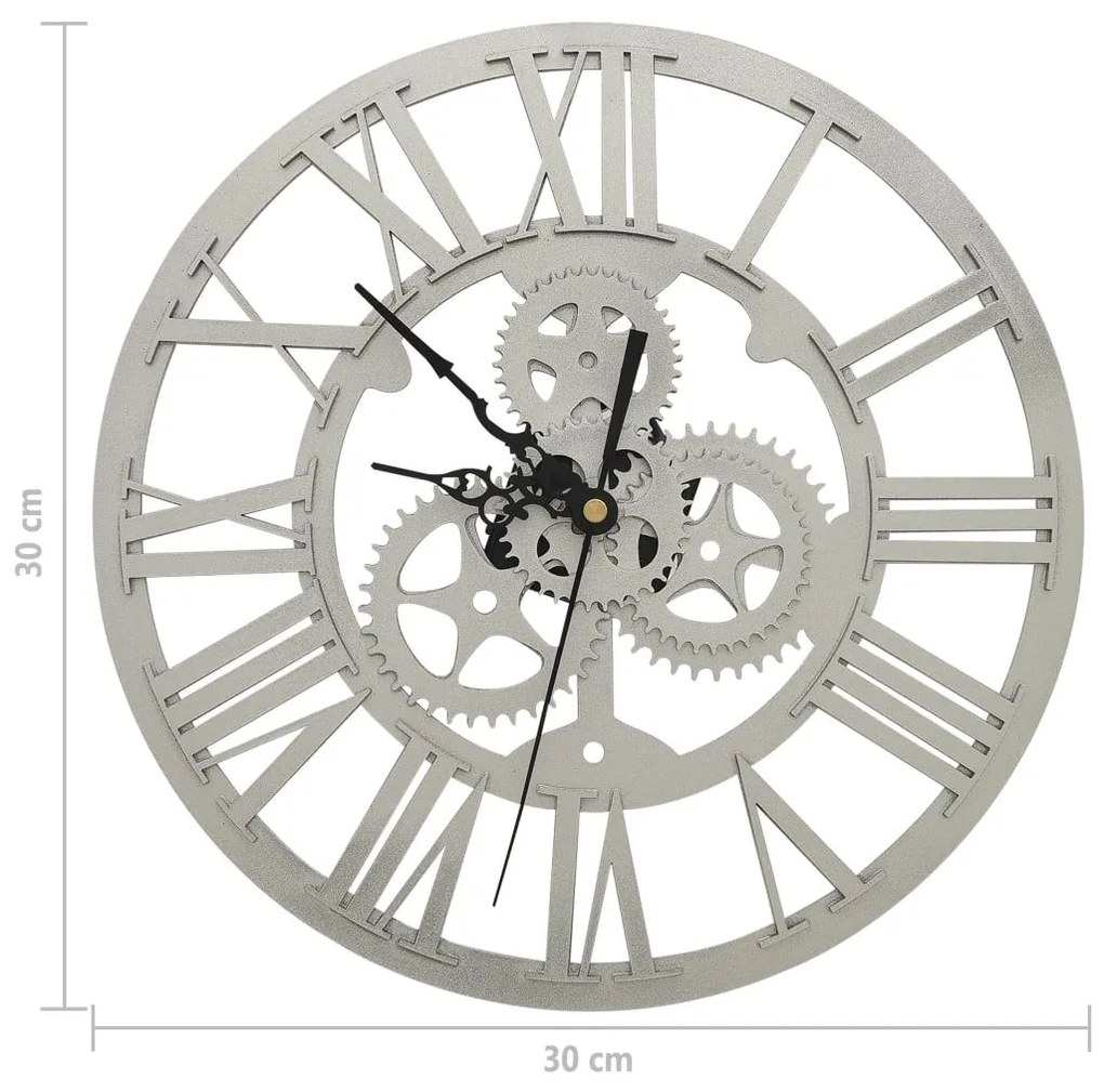 Ρολόι Τοίχου Ασημί 30 εκ. Ακρυλικό - Ασήμι