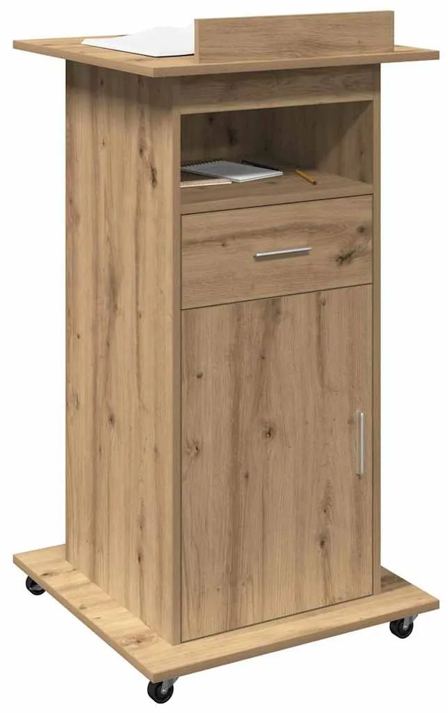 vidaXL Πλατφόρμα Artisan Oak 55 x 55 x 107 cm Επεξεργασμένο ξύλο