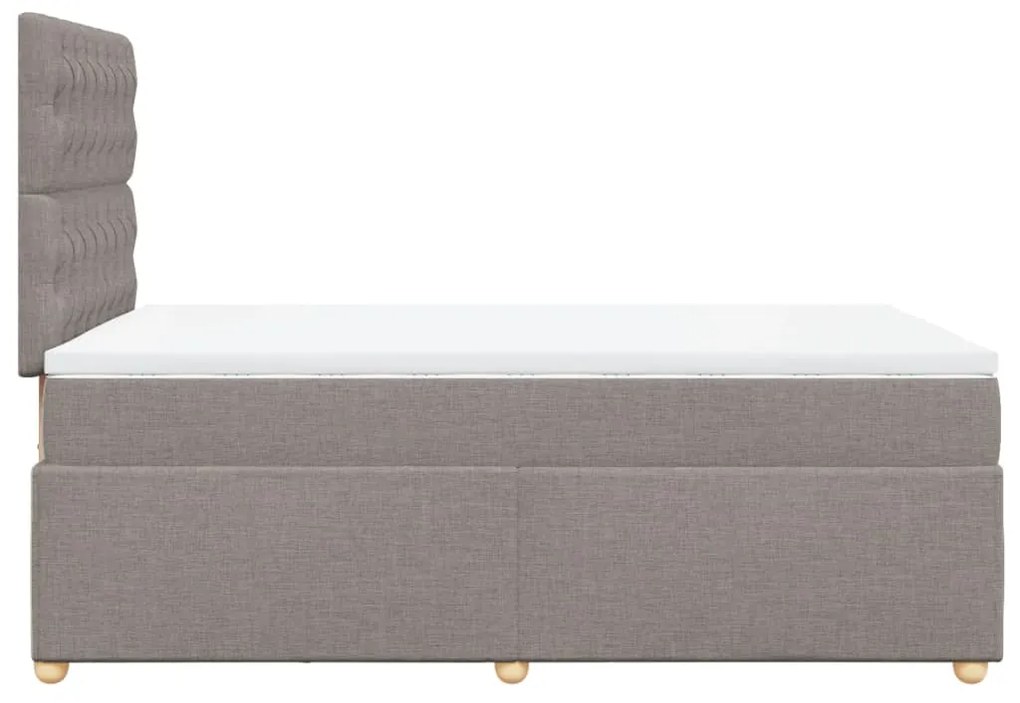 vidaXL Κρεβάτι Boxspring με Στρώμα Taupe 120x200 εκ. Υφασμάτινο